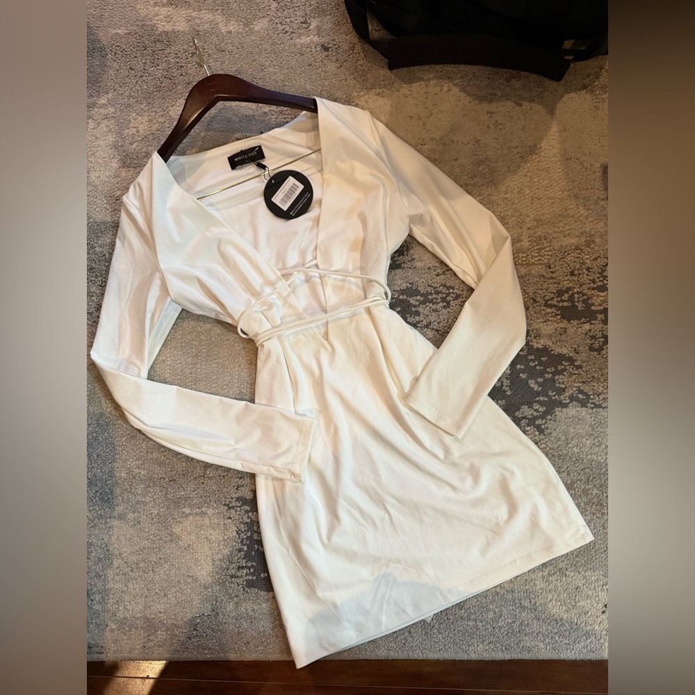 White Fox Boutique Elegant White Long Sleeve Dress